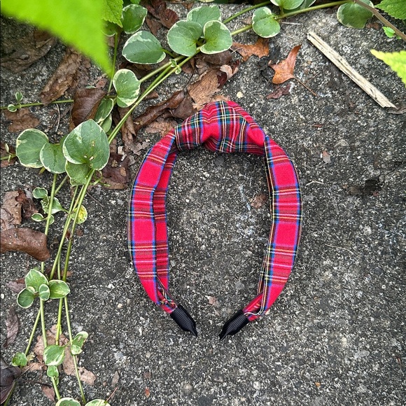 Red Plaid Headband - Picture 3 of 13